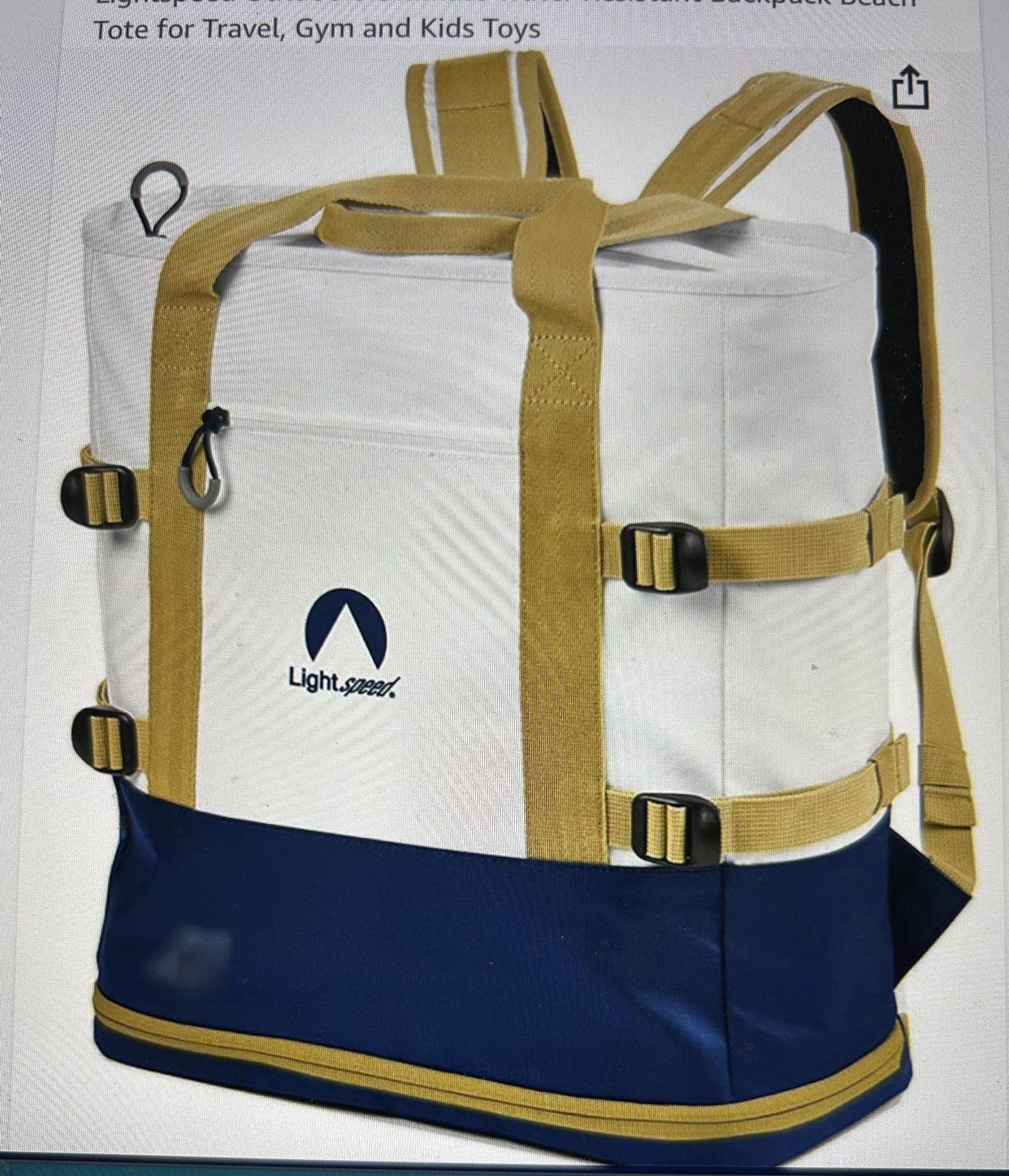 Light speed Backpack/beach Tote   Water Resistant