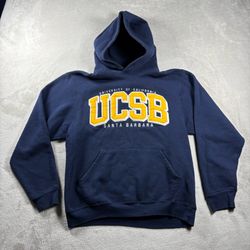 Vintage University Of California Santa Barbara UCSB Hoodie Men's M Blue Y2K #1A