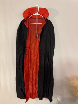 Black and Red Vampire Cape with Necklace