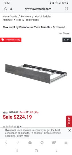 Max And Lily Farmhouse Twin Trundle - Driftwood. Brand New. Still In Box.