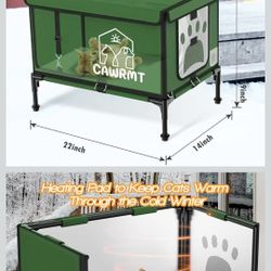 Heated Waterproof Cat House For Outdoor Or Indoor Use