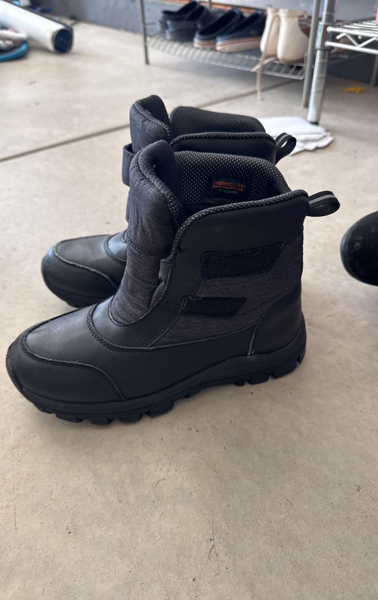 Black Snow Boots, Used, Size 4