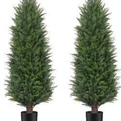 4ft Artificial Cedar Trees set of 2