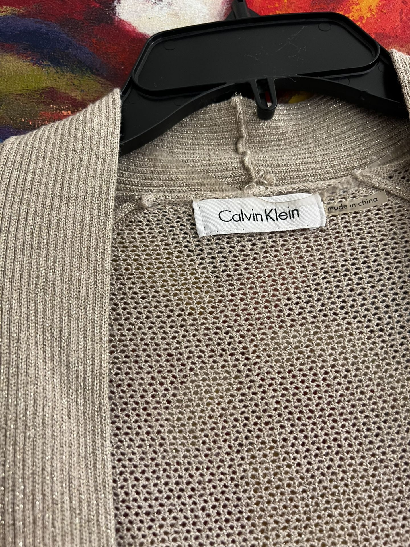 Calvin Klain Golden Cardigan Topper