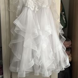 Girls First Communion White Dress Size 16
