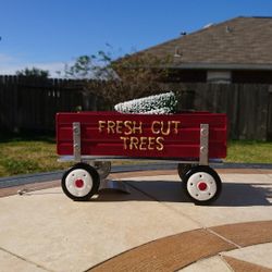 Decorative Vintage Red Metal Wagon