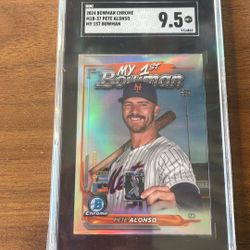 PETE ALONSO 2024 BOWMAN CHROME MY 1ST REFRACTOR NEW YORK METS #M1B-37 SGC 9.5