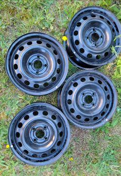 Black Utility 15" 4 on 4" Bolt Pattern