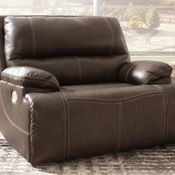 Ricmen Oversized Dual Power Leather Recliner