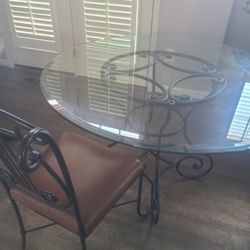4 Person Dining Set  w/ Glass Tabletop 