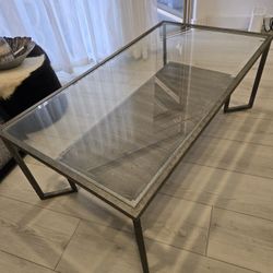 Glass Coffee Table  With Shelf
