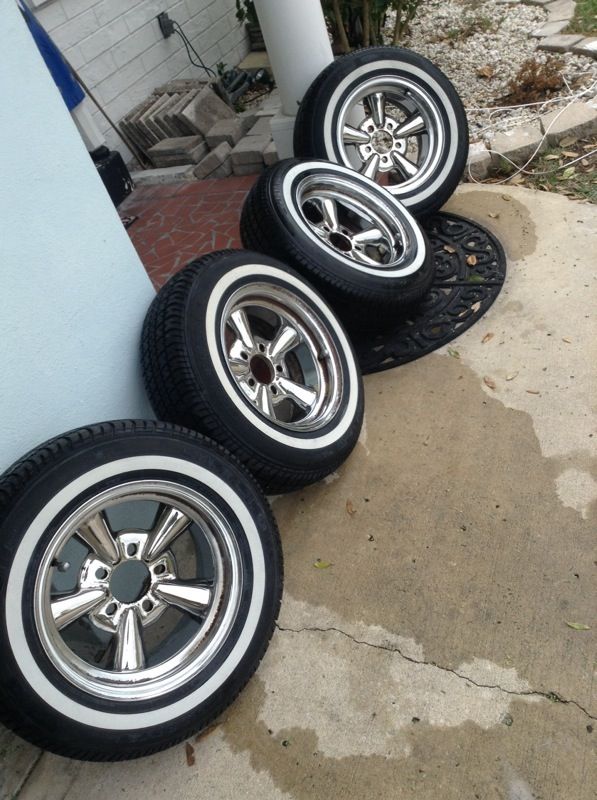 14x7 supreme lowrider wheels and 185/75-14 whitewall tires