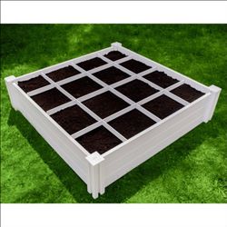 Vita 4'x4'x11" Modular Vinyl Garden with Planting Grid 2-pack