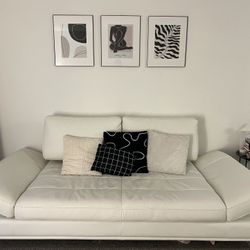 Modani Sullivan White Leather Sofa