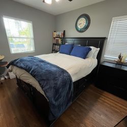 Queen Bed frame And Mattress 