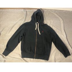 Polo Ralph Lauren Mens Navy Blue Hoodie Zip Up Jacket Size 2xL