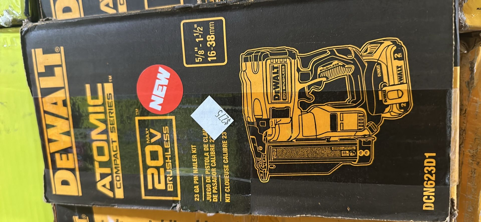 Dewalt 20v 23g pin nailer kit $275 (financing available)
