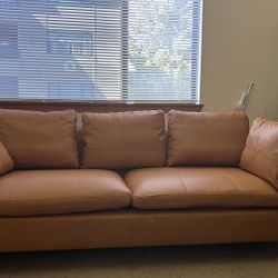 STOCKHOLM - Camel Color Genuine Leather IKEA Couch