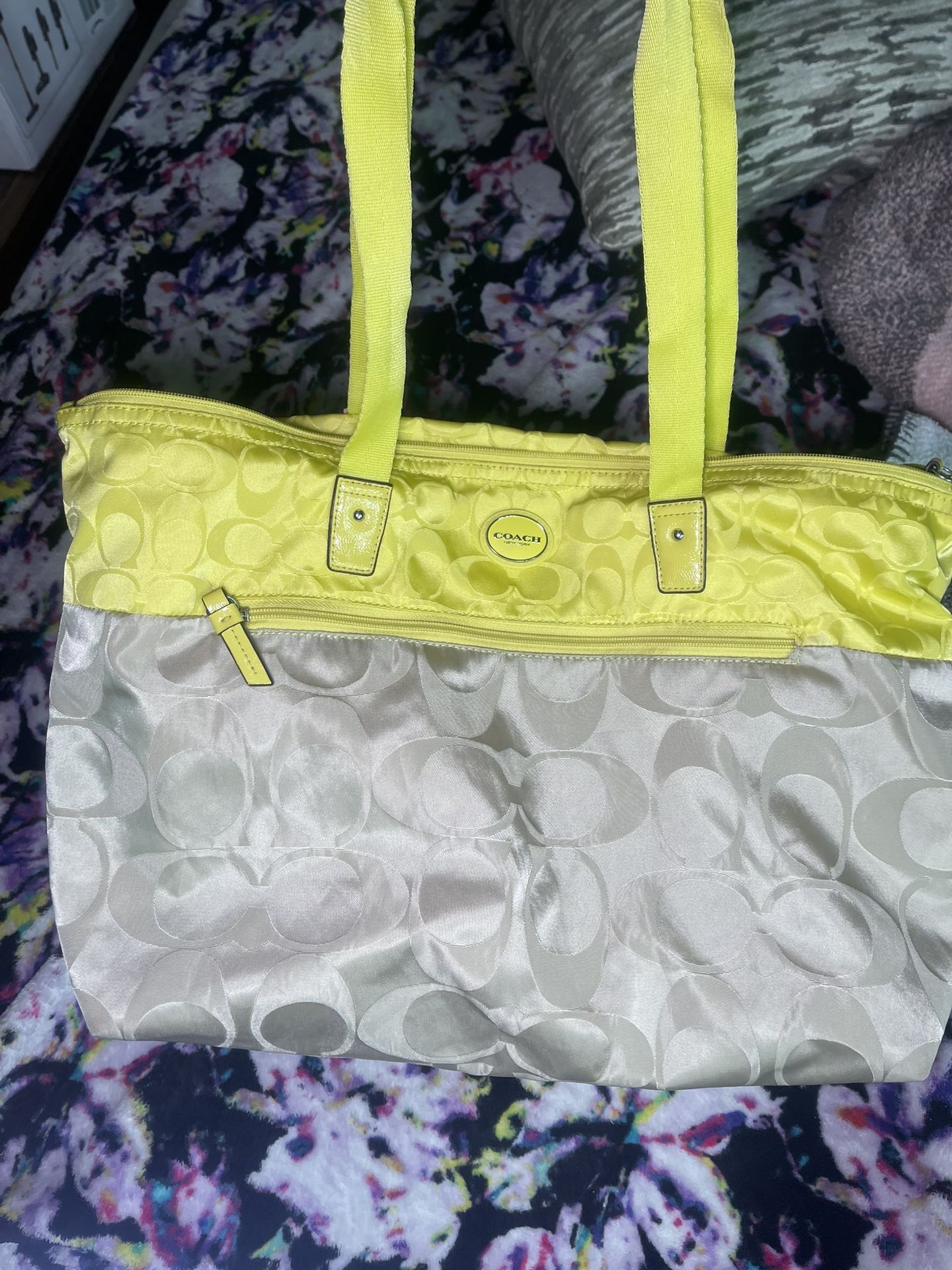 Coach Colorblock Large Travel Weekender Tote