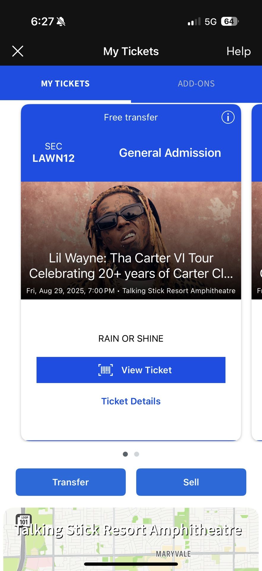 2 Lil Wayne tickets for this Friday, Aug 29th