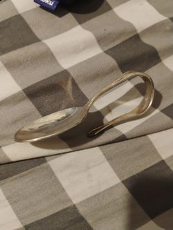 Silver Oneida baby feeding spoon