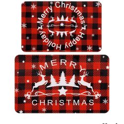 Two Sets Christmas Bathroom Mats - Price For all Four