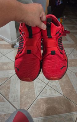 Red mens puma sneakers