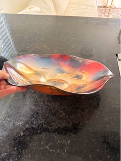 Large glass decorative fruit bowl