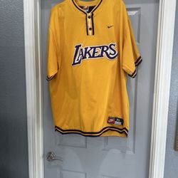 LA Lakers NBA Authentic Size XL 97-98 Warmup Shirt Pro Cut Jersey Nike