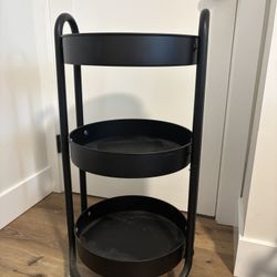 Black 3-tiered storage shelves