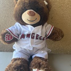 MLB L A Angels Build A Bear Workshop Brown Bear 17" Los Angeles Plush Toy