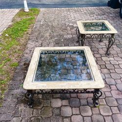Cast Iron & Stone Indoor / Outdoor Accent Tables