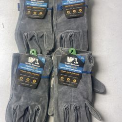 WELLS LAMONT HYDRA HYDE WATER RESISTANT LEATHER GLOVES GRAY (XL)