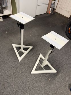 Rockville RVSM1 White Speaker Stands Pair
