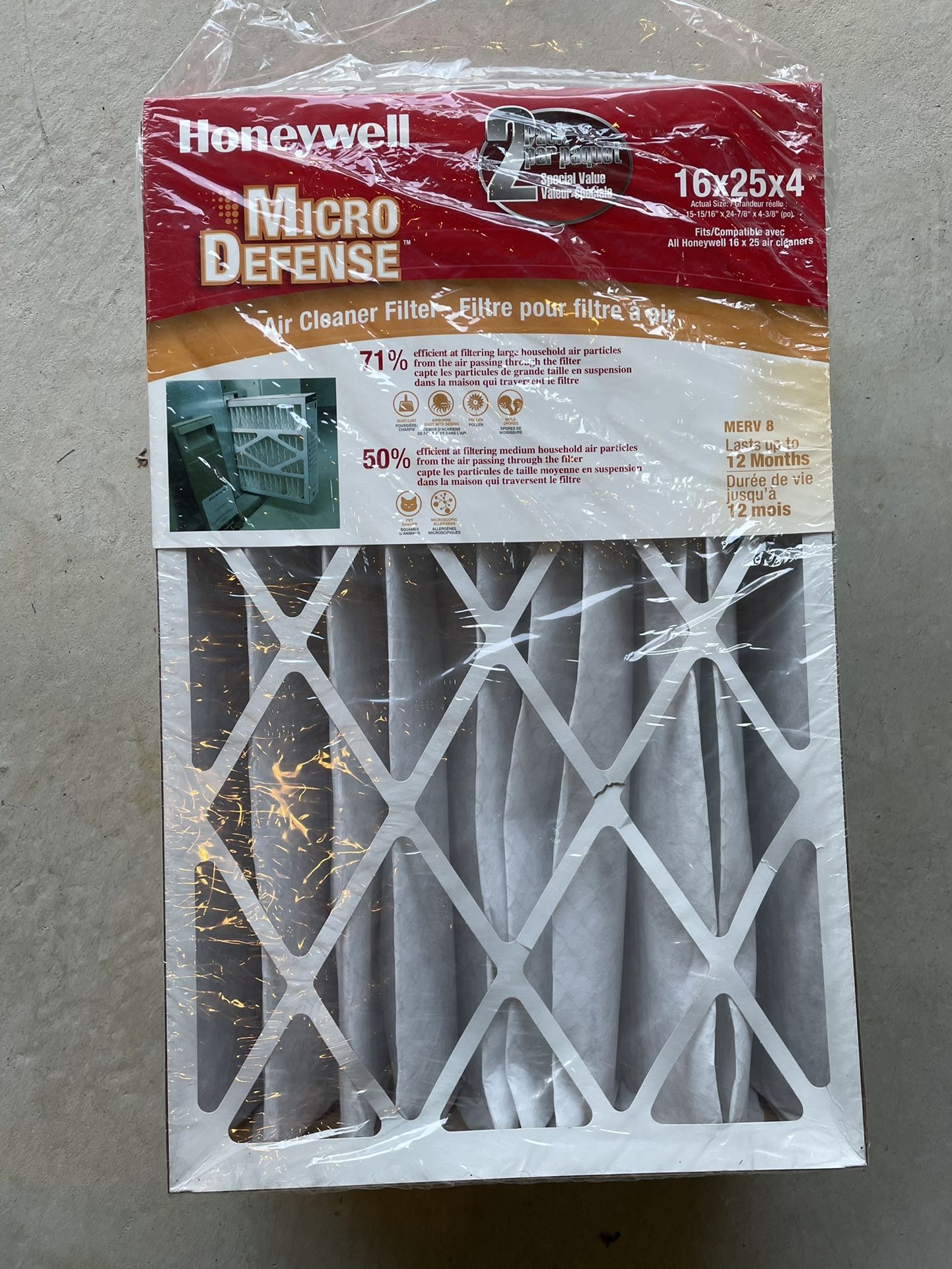 Honeywell Air Filter 16x25x4