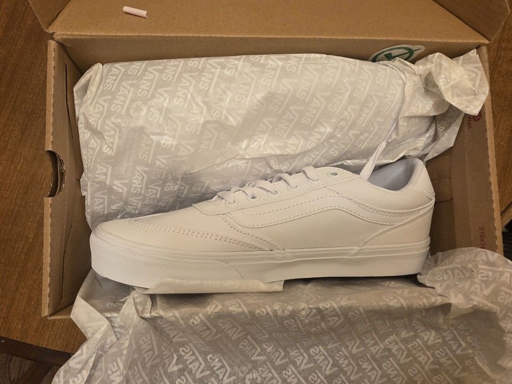 Vans Brooklyn Ls  (White Size 10.5)