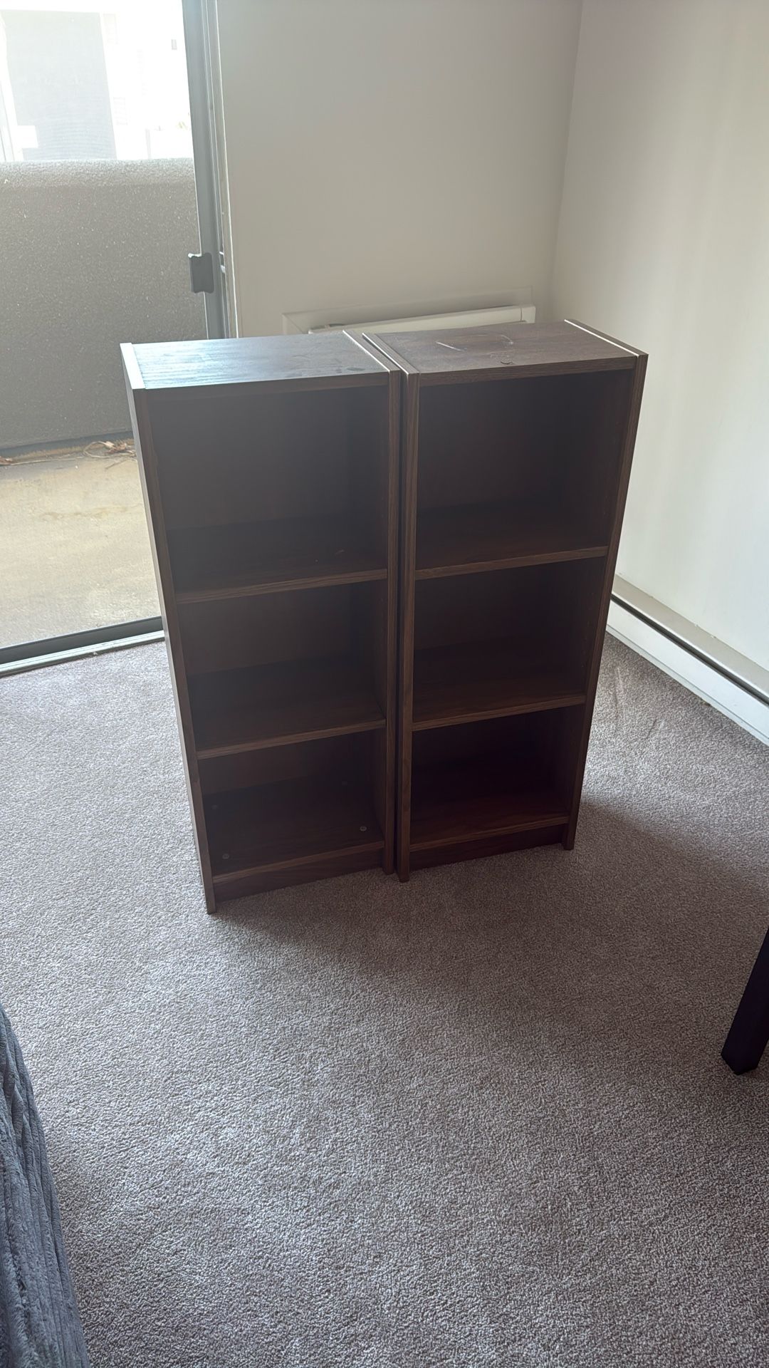 Two Darkwood Bookshelves