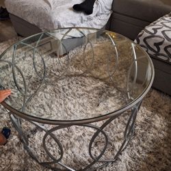Silver Glass Coffee Tables 