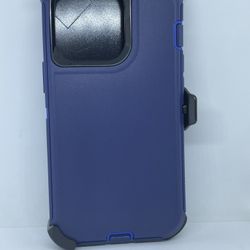 For iPhone 13 Pro Blue Case With Belt Clíp Holster 