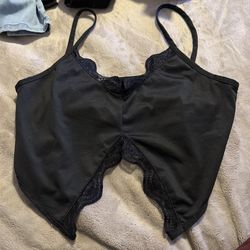 SHEIN lace contrast top