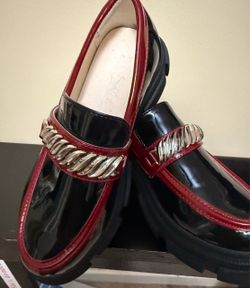 Red & Black Platform Loafers