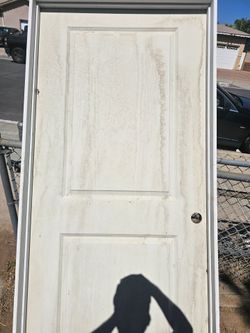 White door with frame