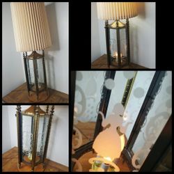 Vintage Paneled Glass Lamp 