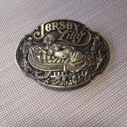 Jersey Lily Solid Brass Belt Buckle