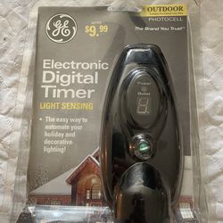 GE Electronic Digital Timer Light Sensing Outdoor