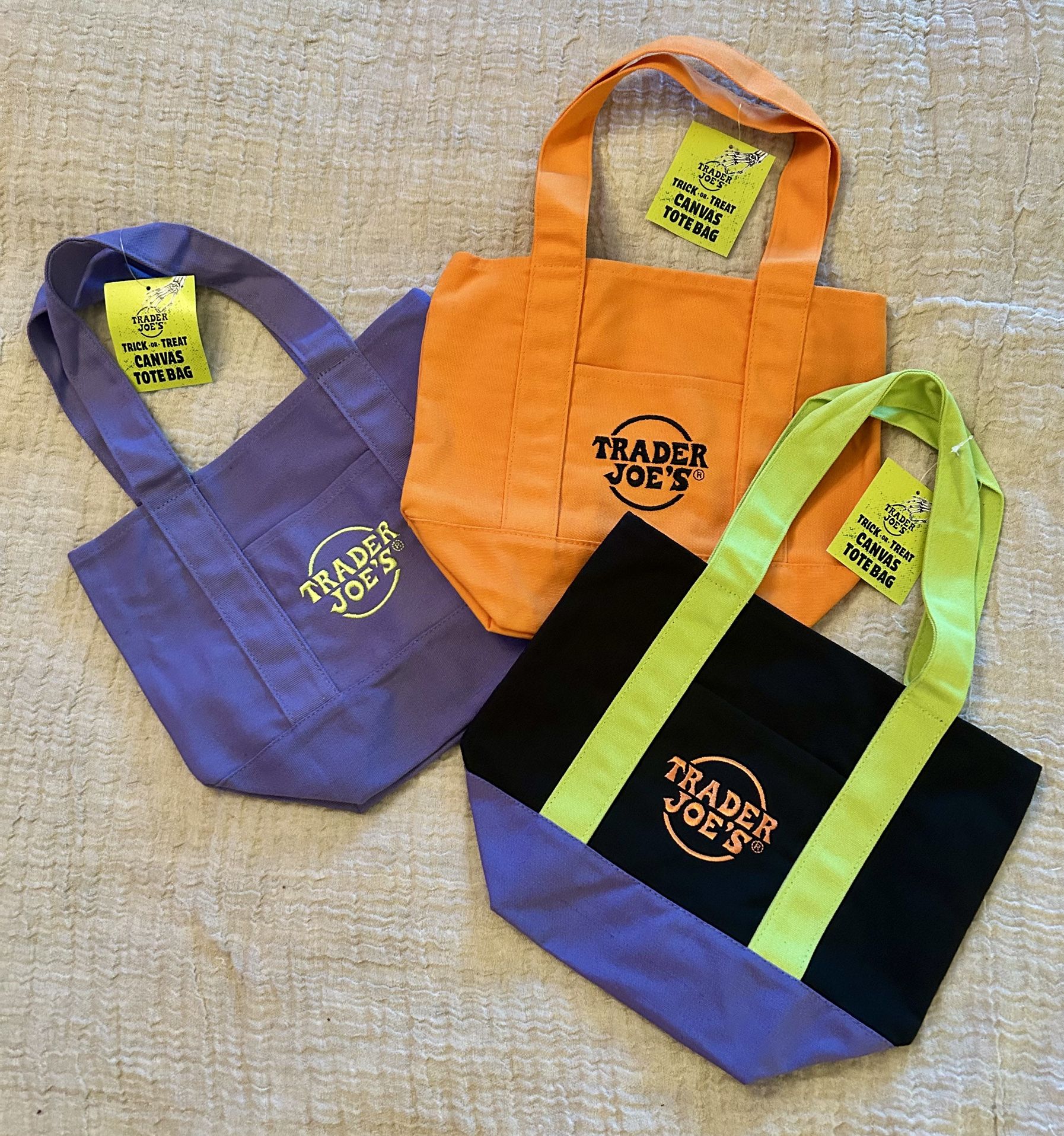Trader Joe’s Halloween/Fall Mini Canvas Tote Bags