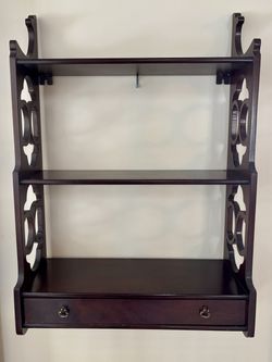 Curio shelf with pull out drawer