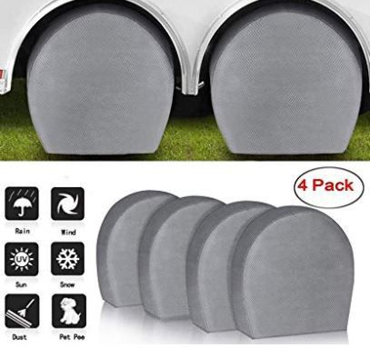 Set of 4 RV Tire Covers, Waterproof, UV Coating, Tire Protectors for Trailer/Truck/Camper/Auto Fits 32-34" Tire Diameter BRAND NEW UNDER 1/2 PRICE