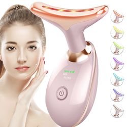 Red-Light-Therapy-for-Face-and-Neck, Face Massager Tool for Wrinkles, Vibrating Facial Massager