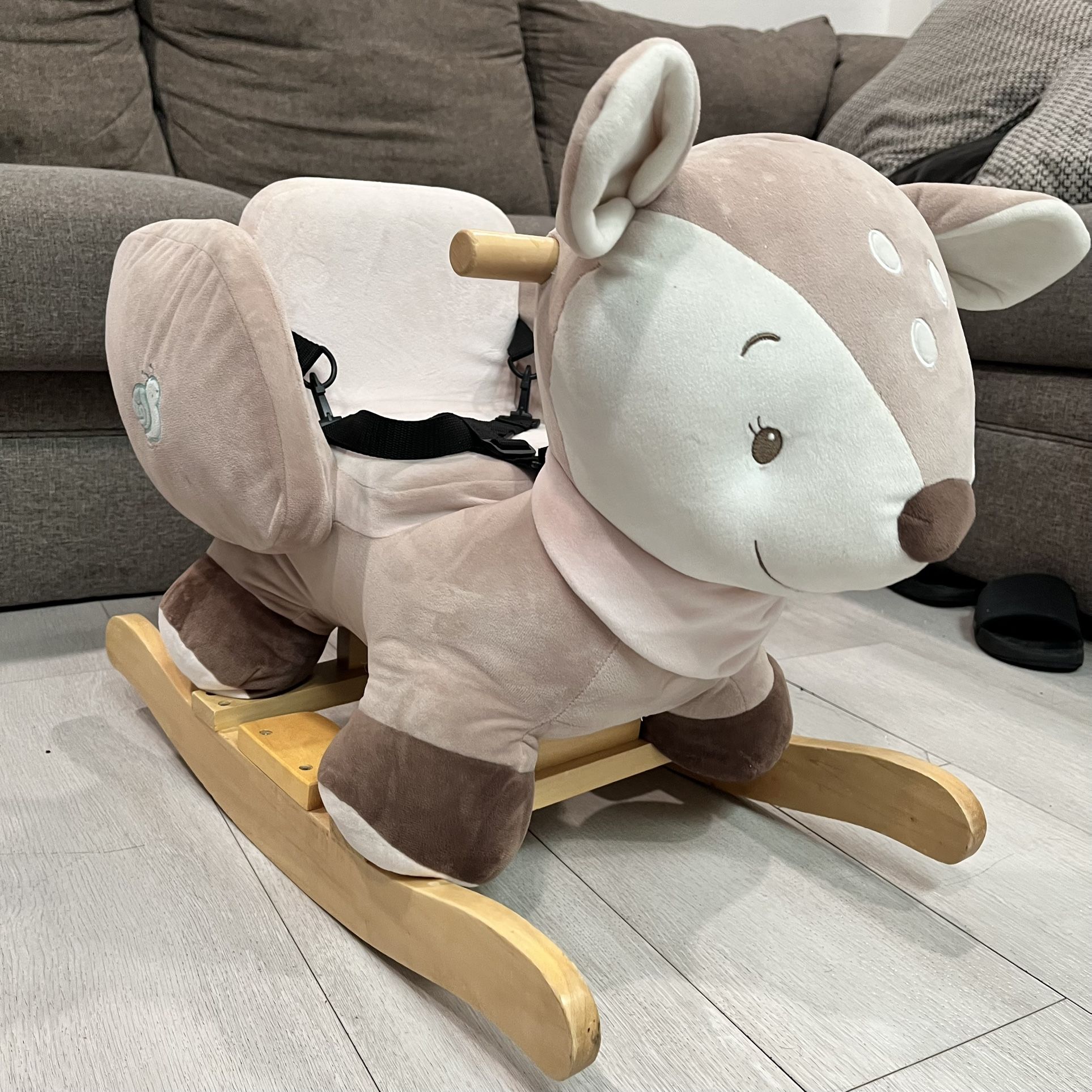 Nattou Plush Deer Baby Rocking Chair with Safety Harness